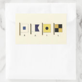 Sticker Rectangulaire Peinture de quatre drapeaux avec voile écrite sous (Sac)