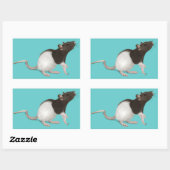 Sticker Rectangulaire Peinture de rat pour animaux (Feuille)