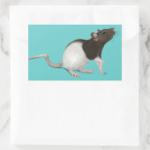 Sticker Rectangulaire Peinture de rat pour animaux (Sac)