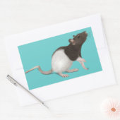 Sticker Rectangulaire Peinture de rat pour animaux (Enveloppe)