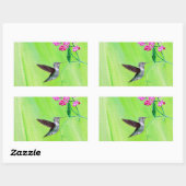 Sticker Rectangulaire Peinture des colibris et des petits pois (Feuille)