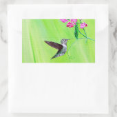 Sticker Rectangulaire Peinture des colibris et des petits pois (Sac)