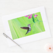 Sticker Rectangulaire Peinture des colibris et des petits pois (Enveloppe)