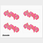 Sticker Rectangulaire Peinture d'orchidée rose (Feuille)