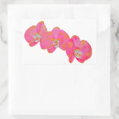 Sticker Rectangulaire Peinture d'orchidée rose (Sac)