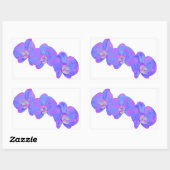 Sticker Rectangulaire Peinture d'orchidée violette violette (Feuille)