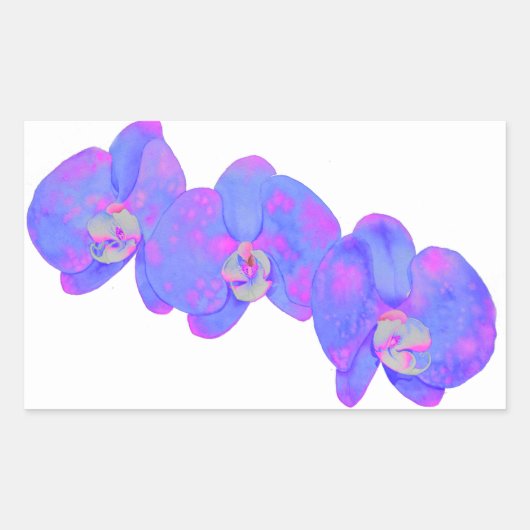 Sticker Rectangulaire Peinture d'orchidée violette violette (Devant)