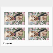 Sticker Rectangulaire Peinture élégante de Terrier du Yorkshire dans un (Feuille)