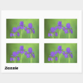 Sticker Rectangulaire Peinture Iris Violet - Art Fleur Originale (Feuille)