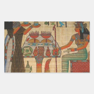 STICKER RECTANGULAIRE PEINTURE MURALE DE MUR D'EGYPTE ANTIQUE