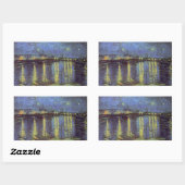Sticker Rectangulaire Peinture nocturne étoilée de Van Gogh (Feuille)