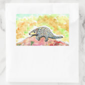 Sticker Rectangulaire Peinture Pangolin mignonne (Sac)