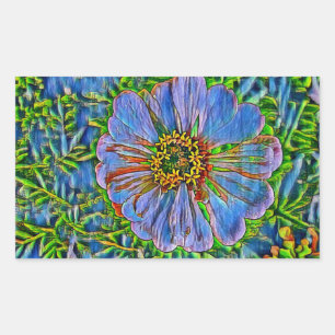 Sticker Rectangulaire Peinture pourpre de fleur