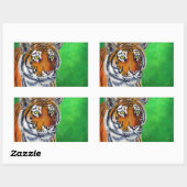 Sticker Rectangulaire Peinture sur tigre (Feuille)