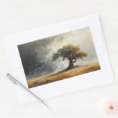 Sticker Rectangulaire peintures d'arbres frappés par la foudre. (Enveloppe)