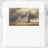 Sticker Rectangulaire peintures d'arbres frappés par la foudre. (Sac)