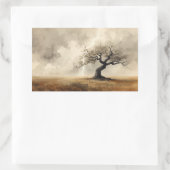 Sticker Rectangulaire peintures d'arbres frappés par la foudre. (Sac)