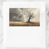Sticker Rectangulaire peintures d'arbres frappés par la foudre. (Sac)