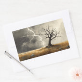 Sticker Rectangulaire peintures d'arbres frappés par la foudre. (Enveloppe)