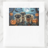 Sticker Rectangulaire Pékingese Halloween Éffrayant (Sac)