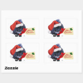 Sticker Rectangulaire Pékinois Noël Puppy (Feuille)