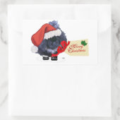 Sticker Rectangulaire Pékinois Noël Puppy (Sac)