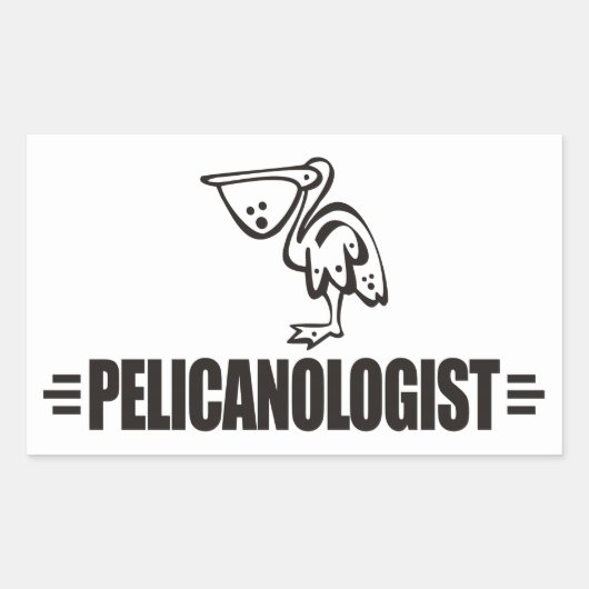 Sticker Rectangulaire Pélican drôle (Devant)