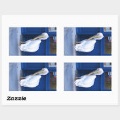 Sticker Rectangulaire Pélican en Grèce (Feuille)