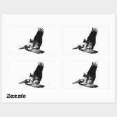 Sticker Rectangulaire Pélican volant (Feuille)