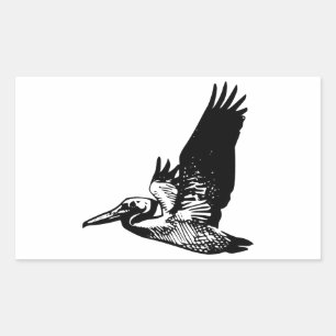 Sticker Rectangulaire Pélican volant