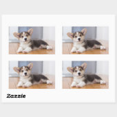Sticker Rectangulaire Pembroke Welsh (Feuille)