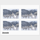 Sticker Rectangulaire Pengphants doux (Feuille)