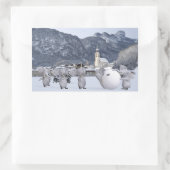 Sticker Rectangulaire Pengphants doux (Sac)