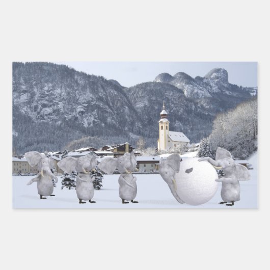 Sticker Rectangulaire Pengphants doux (Devant)