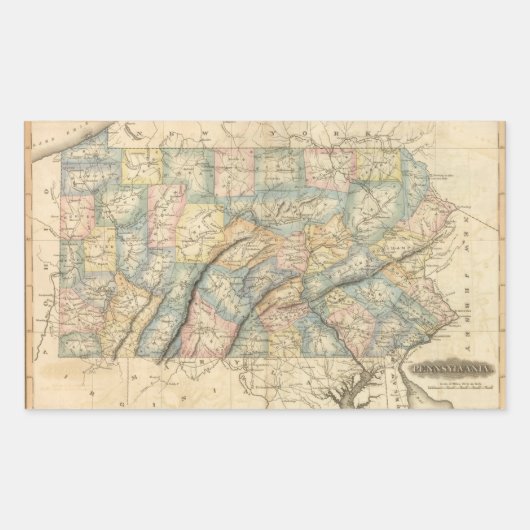 Sticker Rectangulaire Pennsylvanie 8 (Devant)