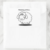 Sticker Rectangulaire Penser à l'agneau d'Ewe Mouton mignon dessin (Sac)