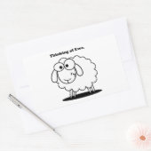 Sticker Rectangulaire Penser à l'agneau d'Ewe Mouton mignon dessin (Enveloppe)