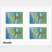 Sticker Rectangulaire Pensez au cerveau vert (Feuille)