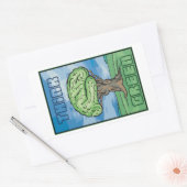 Sticker Rectangulaire Pensez au cerveau vert (Enveloppe)