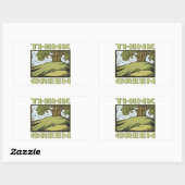 Sticker Rectangulaire Pensez au chêne vert (Feuille)