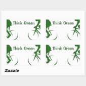 Sticker Rectangulaire Pensez vert (Feuille)