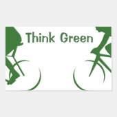 Sticker Rectangulaire Pensez vert (Devant)