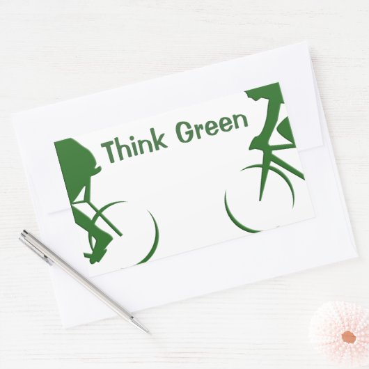 Sticker Rectangulaire Pensez vert (Enveloppe)