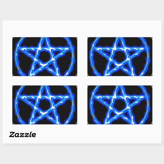 Sticker Rectangulaire Pentacle éthéré (Feuille)