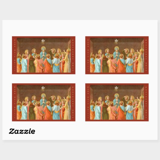 Sticker Rectangulaire Pentecôte : Descente de l'Esprit Saint (SB 01) (Feuille)