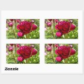 Sticker Rectangulaire Peonées de velours de Maron foncé (Feuille)