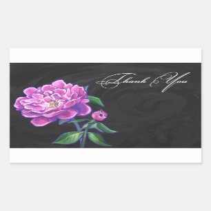 Sticker Rectangulaire Peonies Merci