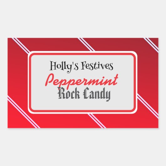 Sticker Rectangulaire Peppermint rock candy label (Devant)