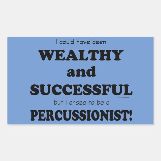 Sticker Rectangulaire Percussionniste riche et succès Sti rectangulaire (Devant)