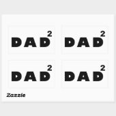 Sticker Rectangulaire père de deux (Feuille)